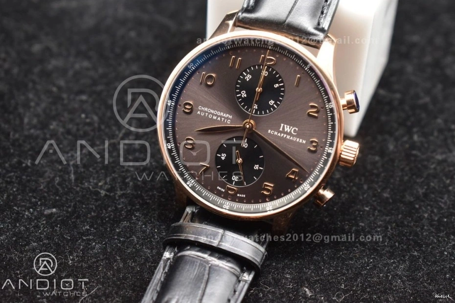 1:1 (Same IW371482 Chrono on Black A7750 Edition as Portuguese Genuine) Leather Best Thickness Strap ZF 0111